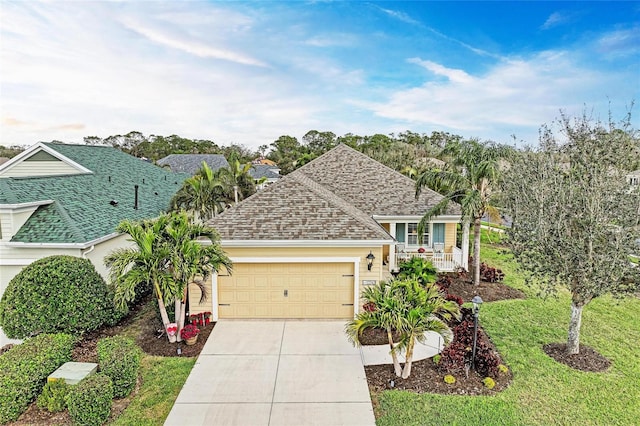 view of front of property featuring a garage