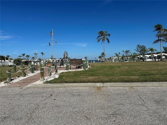 view of community featuring a yard