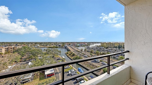 balcony with a water view