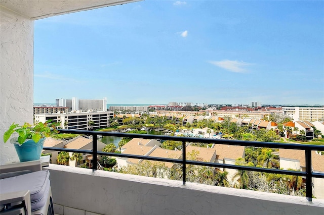 balcony featuring a city view