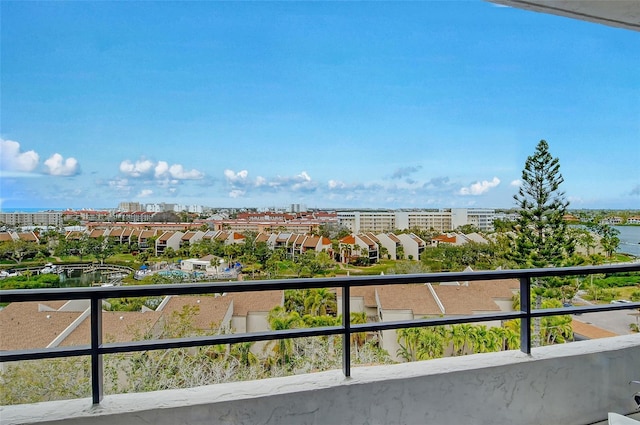 balcony featuring a city view