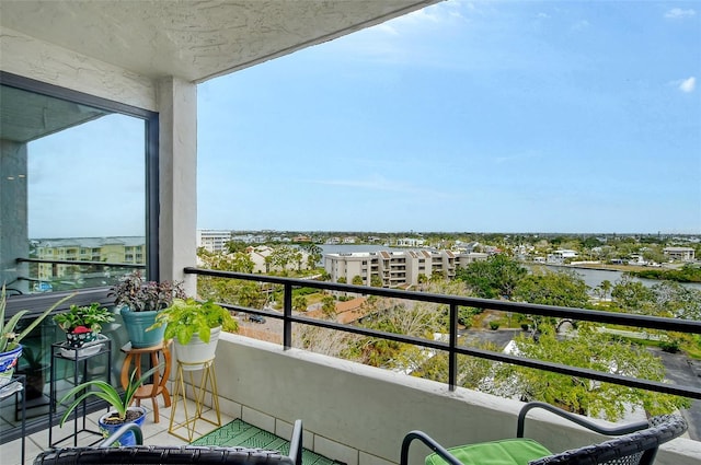 balcony with a water view