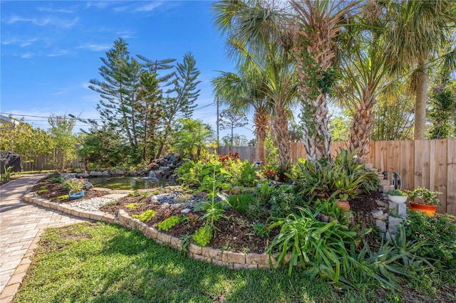 view of yard with fence