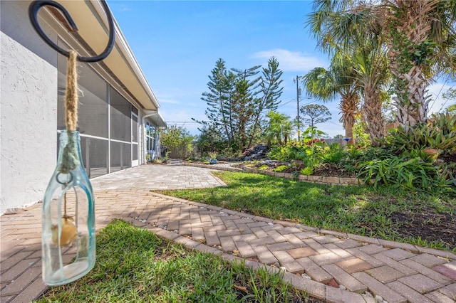 view of yard with a patio area