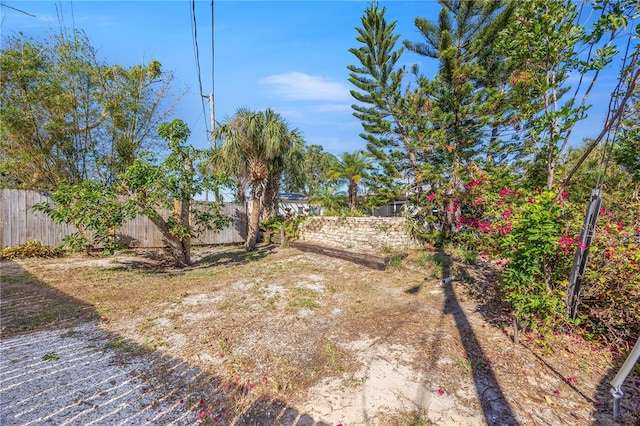 view of yard with fence