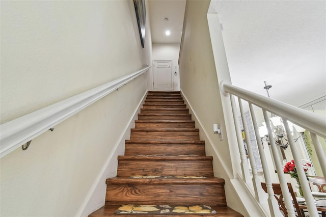 stairs with baseboards