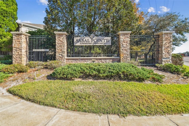 view of community sign