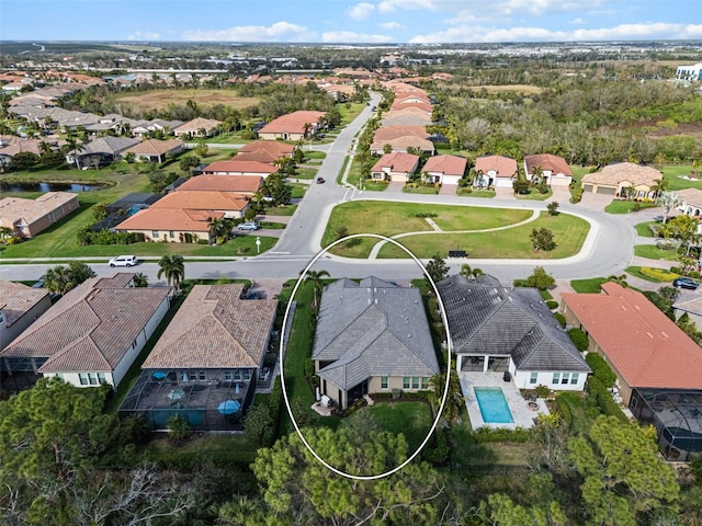 birds eye view of property featuring a residential view