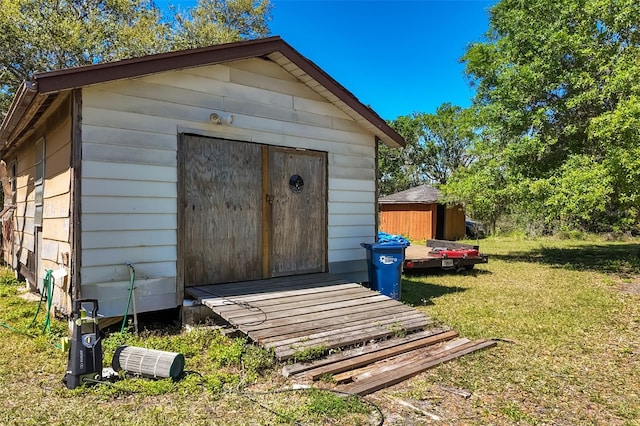 view of shed