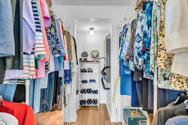 spacious closet featuring wood finished floors