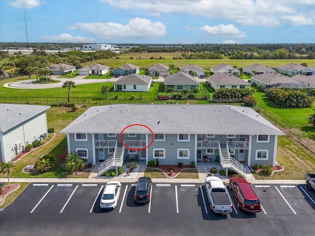 drone / aerial view with a residential view