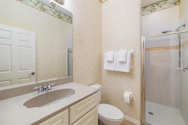 12211 Lavender Loop, Bradenton, FL 34212 - full bathroom featuring a stall shower, vanity, and toilet