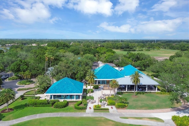 aerial view featuring a view of trees