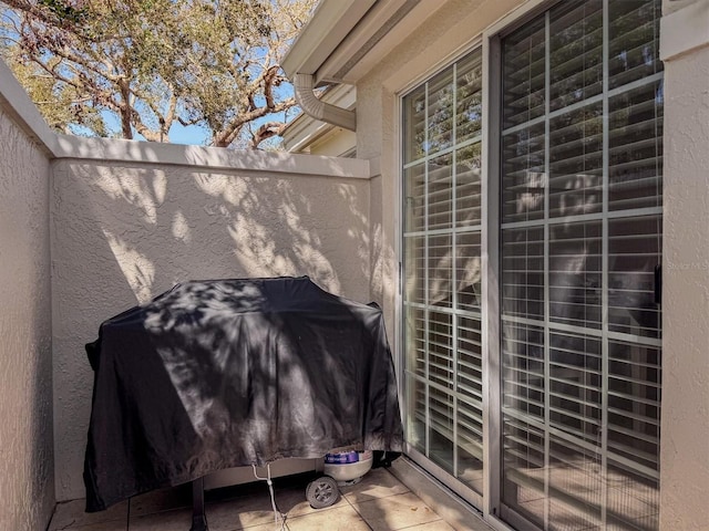 view of patio with area for grilling