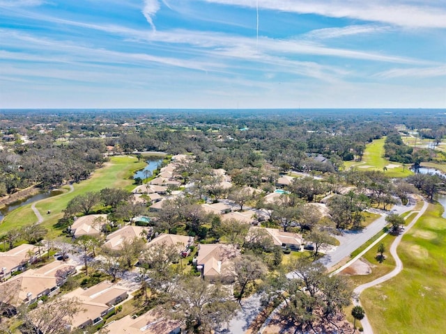 bird's eye view with a water view and a residential view