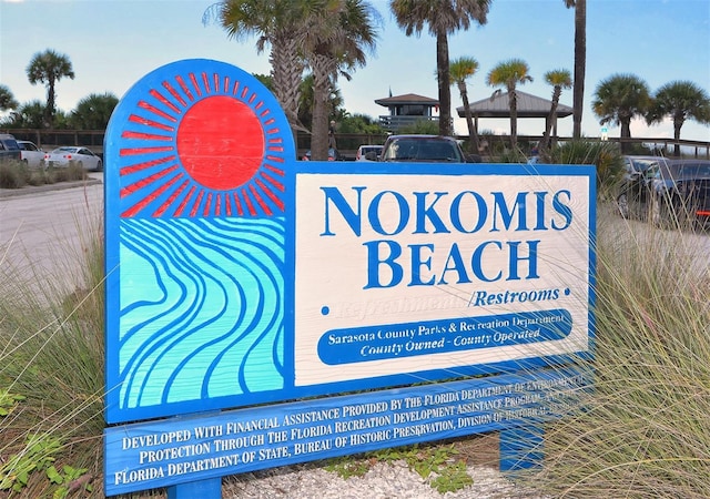 view of community sign