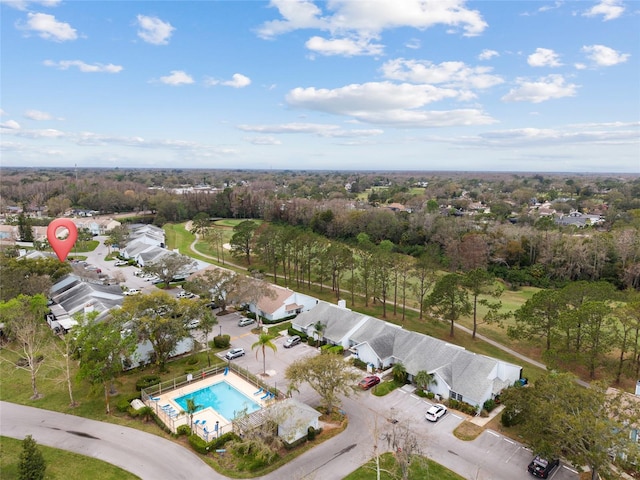 drone / aerial view with a residential view