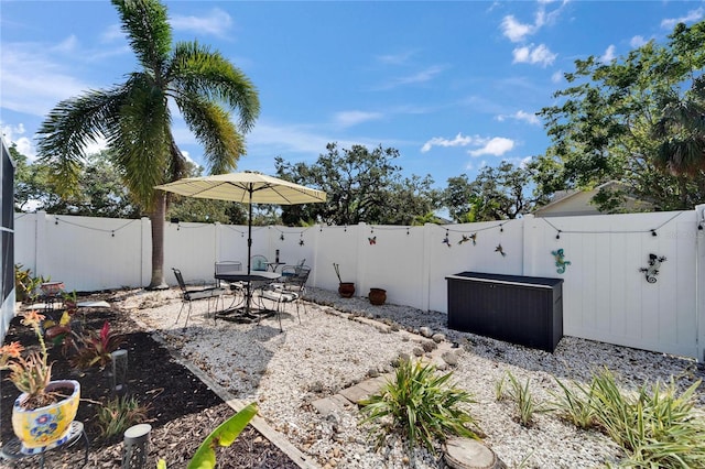 view of patio with a fenced backyard