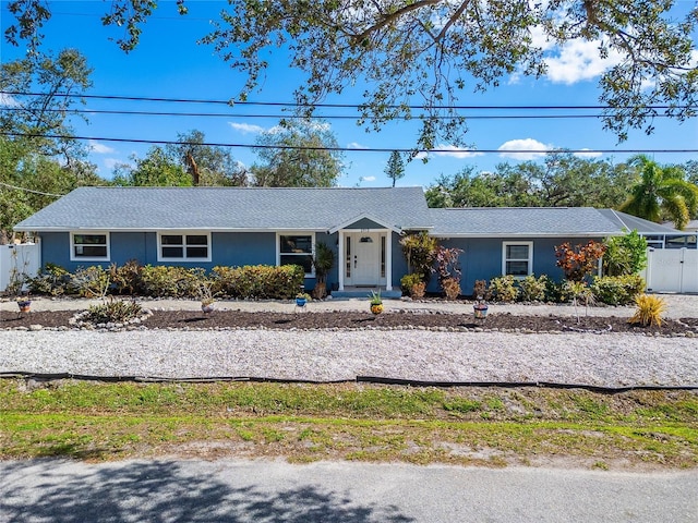 single story home featuring fence and stucco siding