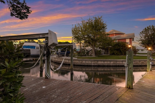 1528 43rd Avenue Dr W, Palmetto, FL 34221 - dock area featuring boat lift and a water view