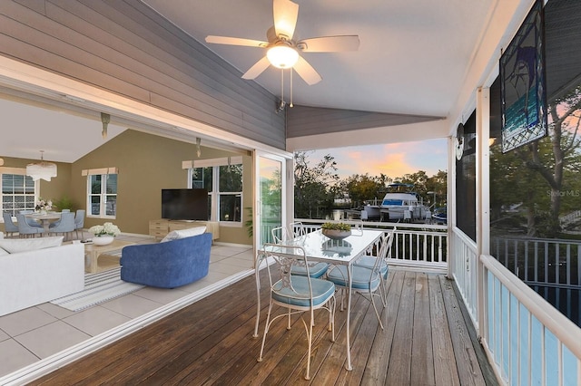 1528 43rd Avenue Dr W, Palmetto, FL 34221 - wooden deck featuring outdoor dining space and a ceiling fan