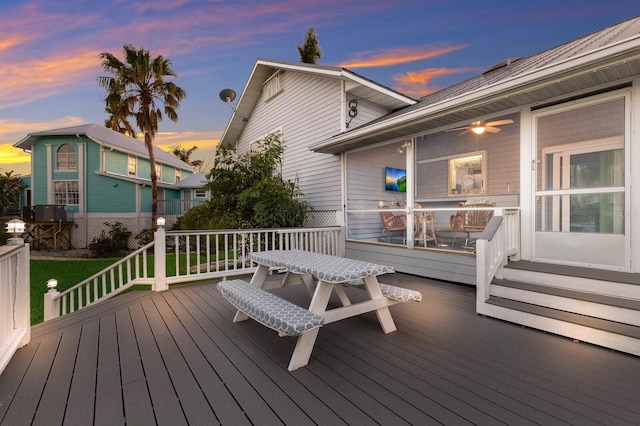 1528 43rd Avenue Dr W, Palmetto, FL 34221 - view of deck at dusk