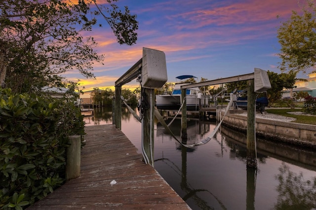 1528 43rd Avenue Dr W, Palmetto, FL 34221 - dock area with boat lift and a water view
