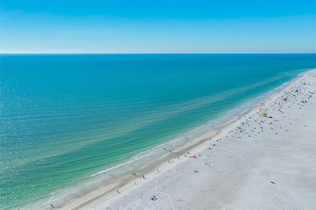 property view of water featuring a view of the beach