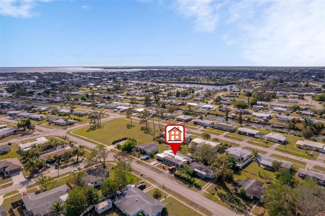 aerial view with a residential view