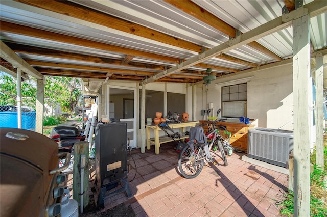 view of patio featuring central AC