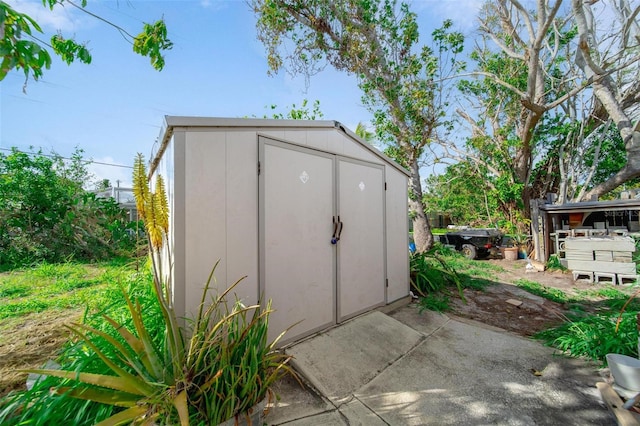 view of shed