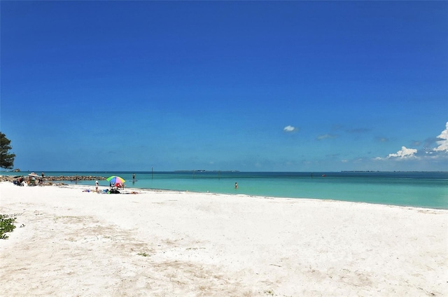 property view of water with a beach view