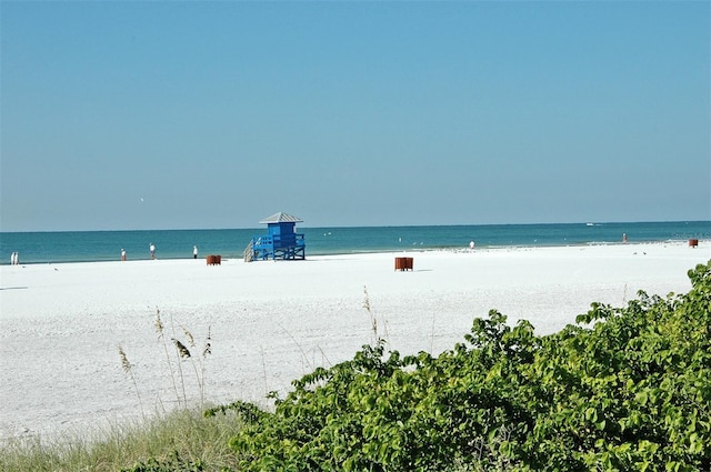 view of water feature featuring a view of the beach