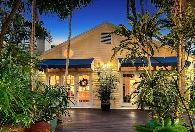 view of front of house with french doors