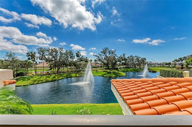 view of property's community with a water view