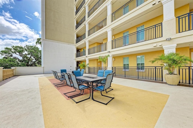 view of patio featuring outdoor dining space