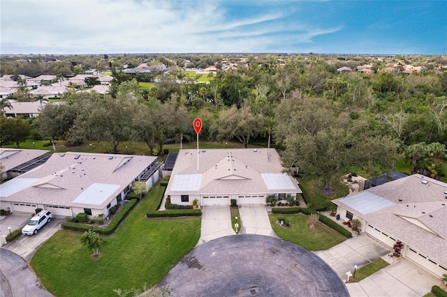 drone / aerial view with a residential view