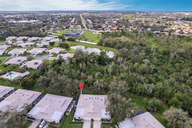 aerial view with a residential view