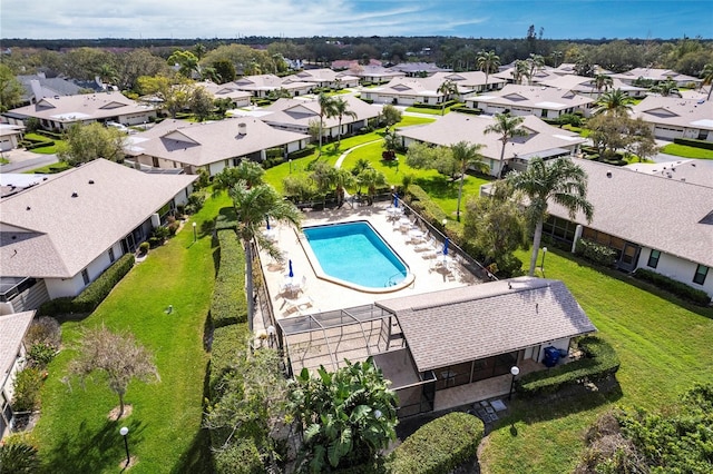 drone / aerial view featuring a residential view