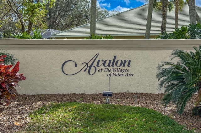 view of community sign