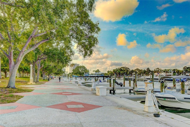 526 Bird Key Dr, Sarasota, FL 34236 - view of home's community with a boat dock and a water view