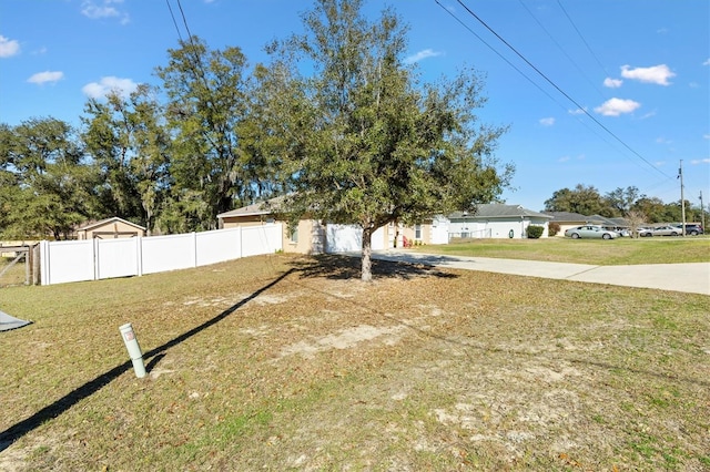 view of yard with fence