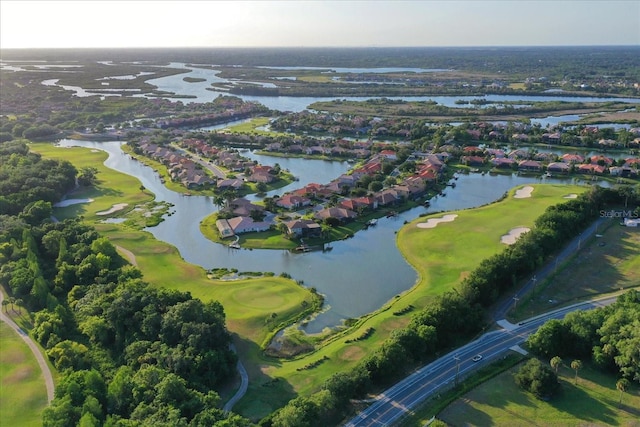 10509 Winding Stream Way, Bradenton, FL 34212 - aerial overview of property's location with nearby suburban area, a golf club, and a large body of water