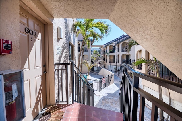 balcony featuring a residential view