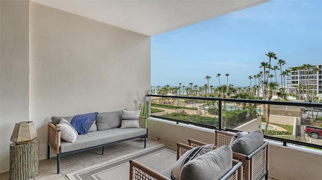 balcony featuring an outdoor living space