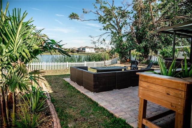 view of yard featuring a patio area and a fenced backyard