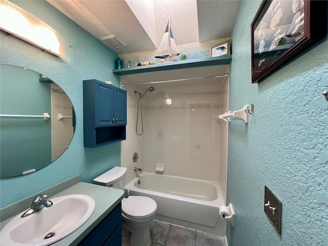 503 Philodendron, Punta Gorda, FL 33955 - full bath with visible vents, a textured wall, toilet, tub / shower combination, and vanity