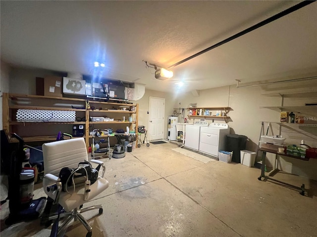 503 Philodendron, Punta Gorda, FL 33955 - garage with a garage door opener, water heater, and washing machine and clothes dryer