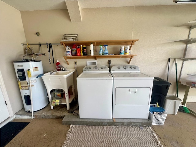 503 Philodendron, Punta Gorda, FL 33955 - clothes washing area featuring independent washer and dryer, laundry area, and electric water heater