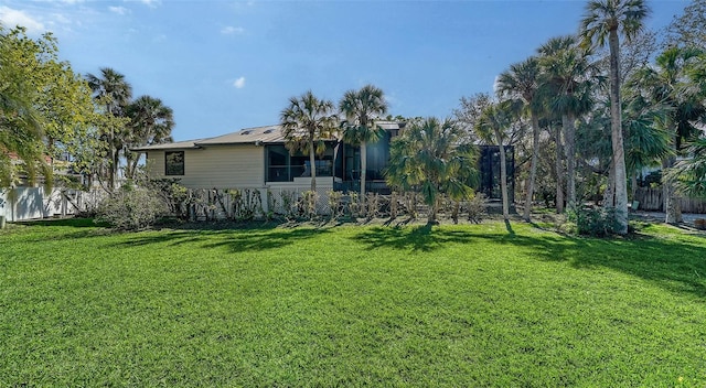 view of yard with fence